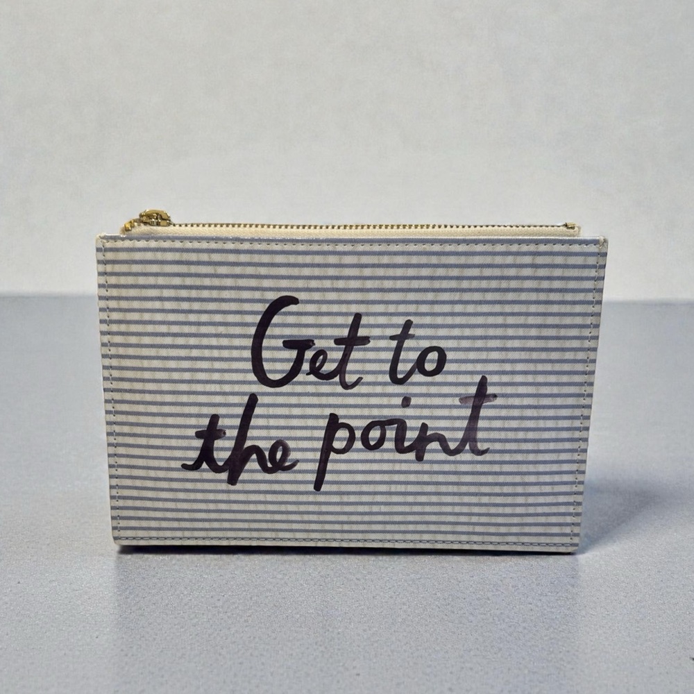 kate spade Blue and White Striped Pencil office Pouch